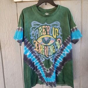 Jimi Hendrix Liquid Green Blue T Shirt Mens S Rock Hippie Are You Experienced